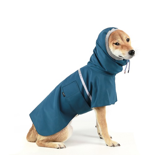 서울펫 outdoor raincoat (green blue)